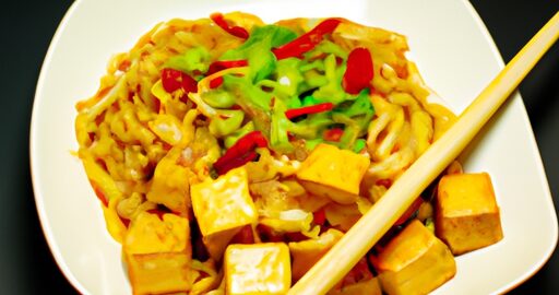 Nudle se zeleninou a tofu