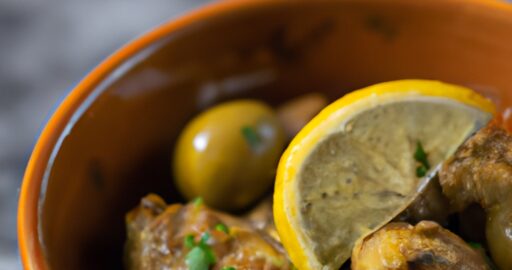 Kuřecí tagine s citronem a olivami