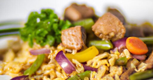 Irácký rýžový pokrm s kuřetem