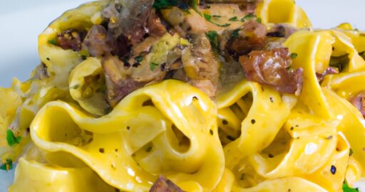 Těstoviny alla carbonara s bazalkou