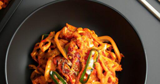 Korejské nudle s kimchi