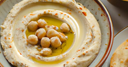 Hummus s pečenými segmenty česneku