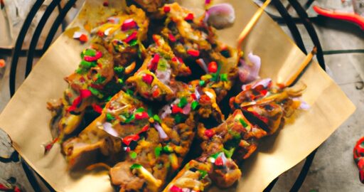 Indonéský kuřecí satay s arašídovou omáčkou