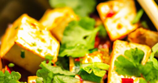 Grilované tofu s pestem.