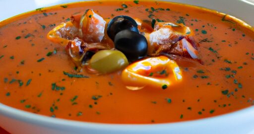 Bouillabaisse s mořskými plody.