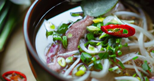 Phở – tradicionální vietnamská polévka.