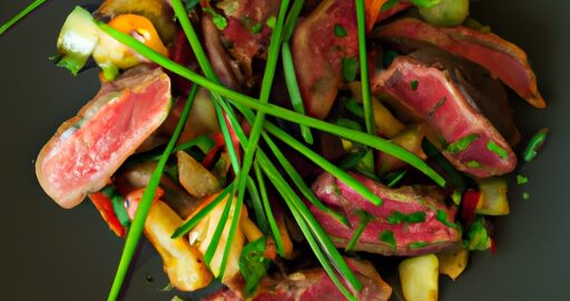 Cizrna s pečenou zeleninou.