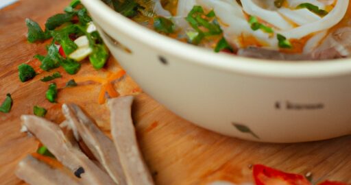 Phở bò – tradiční vietnamská polévka.