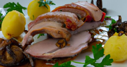 Pečená kachna s brusinkovou omáčkou.