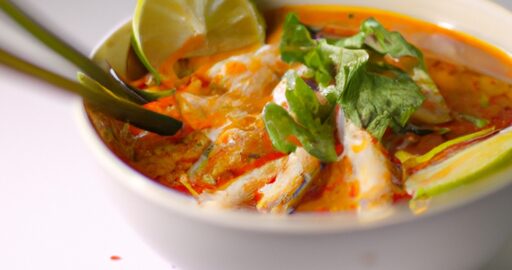 Indonéská kokosová polévka s kuřecím masem