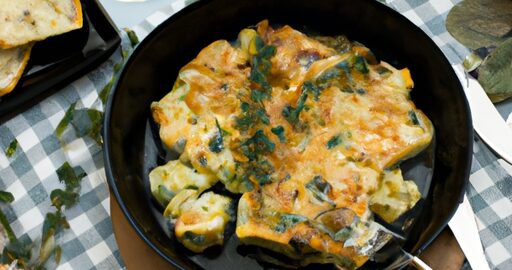 Hýřící sýrová placka s cibulovou omáčkou