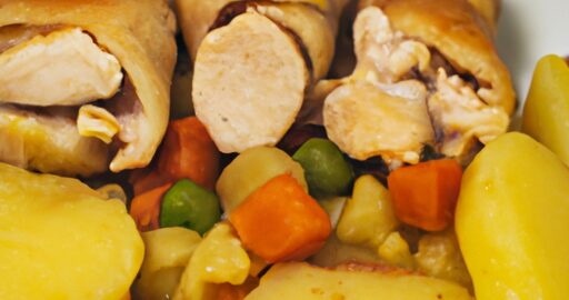 Kuřecí rolády s bylinkovou nádivkou.