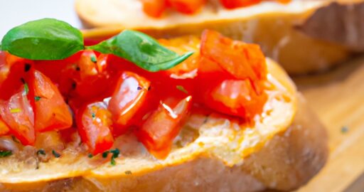 Recept na italskou bruschettu se šunkou.