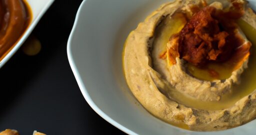 Hummus s pita chlebem.