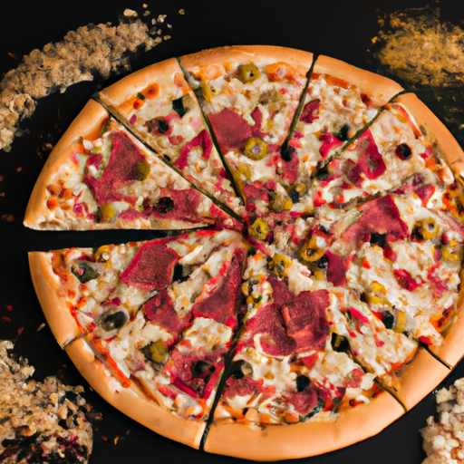 Italská pizza se šunkou.