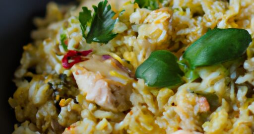 Korejská rýžová placka s kvašenou zeleninou.