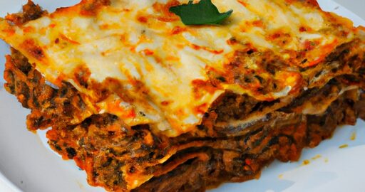 Domácí lasagne bolognese.