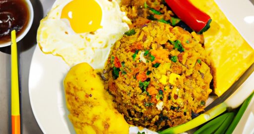Jídlo z indonéské kuchyně: nasi goreng.