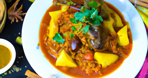 Tradiční marocký tagine s kouskem skopového