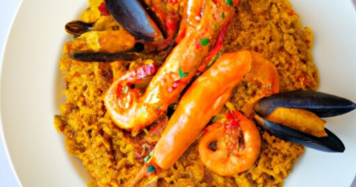 Kuřecí paella s mořskými plody