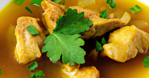 Hrachový kari s kuřecím masem