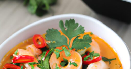 Zelený kari s krevetami