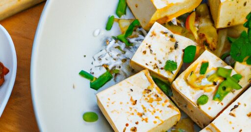 Nakládaný tofu s čerstvou zeleninou