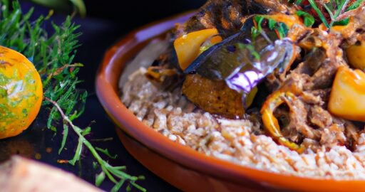 Marocké kuřecí tajine s olivami.