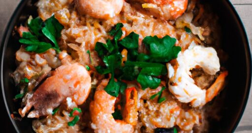 Smažený krevetový rýžový pokrm