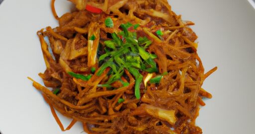 Indonéská nudlová směs s kuřecím masem