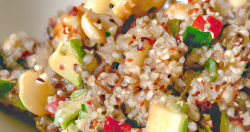 Zeleninový quinoa salát s avokádem.