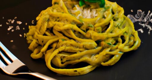 Tagliatelle al pesto.