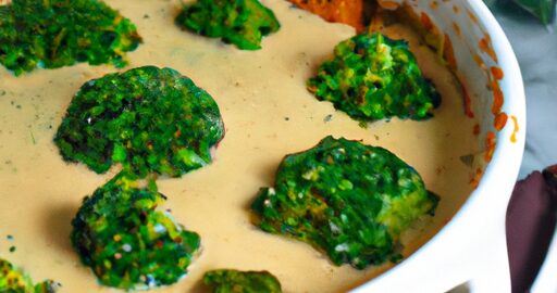 Brokolicový smetanový krém s mandlovým pečivem