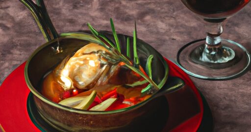 Kuře ve vínu s houbami