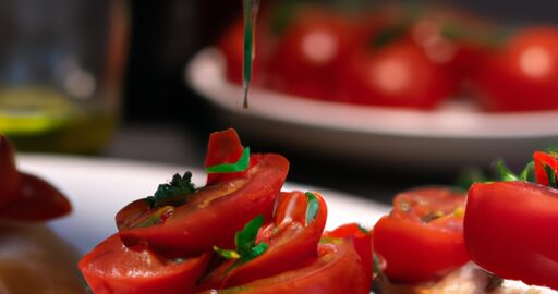 Červený rajčatový bruschetta