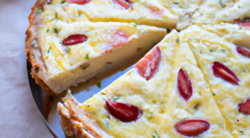 Lahodný quiche lorraine s slaninou.