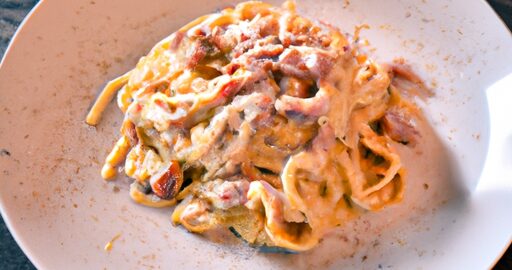 Špagety carbonara s pancettou.