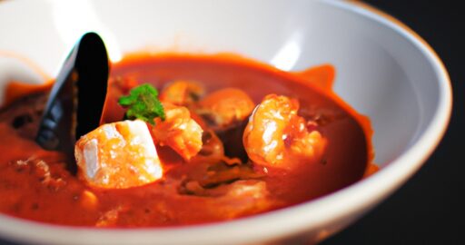 Bouillabaisse rybí polévka s rajčaty.