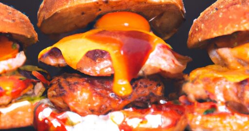 Hovězí burger s hranolky a ketchupem