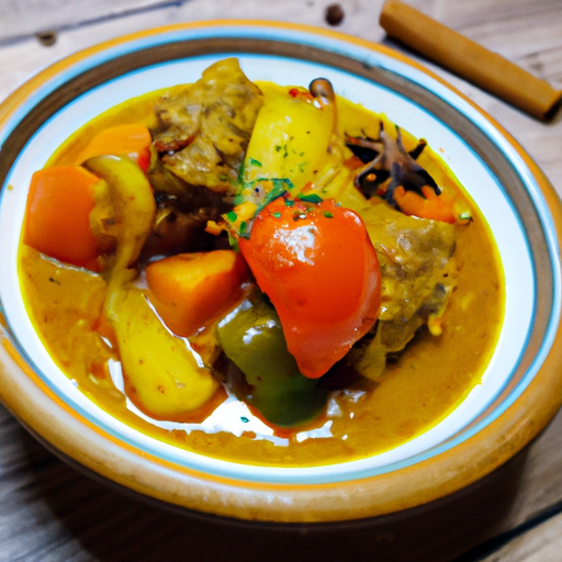 Tajine s jehněčím a sušenými meruňkami.