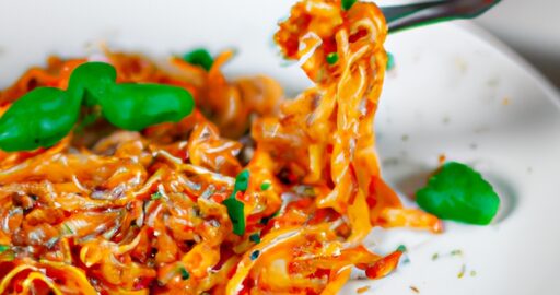 Nudle s pikantním kuřecím masem