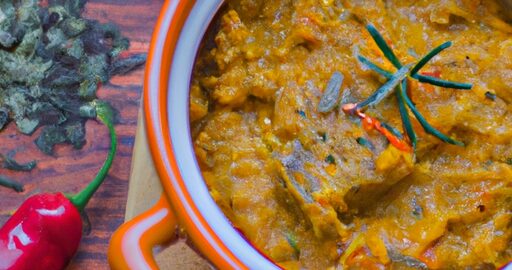 Rajčatový chutný kari s kuřecím.