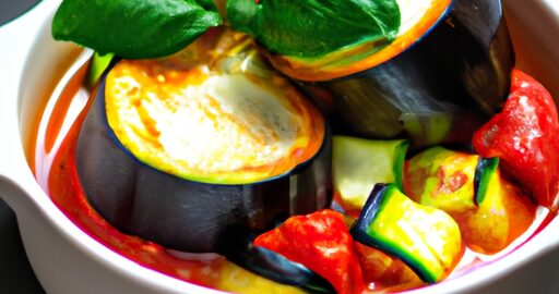 Ratatouille s bylinkovým pečivem.