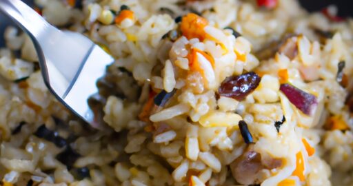 Ryžový pilaf s houbami a hráškem