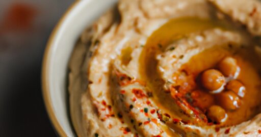 Hummus s pečenou baklažánovou pěnou