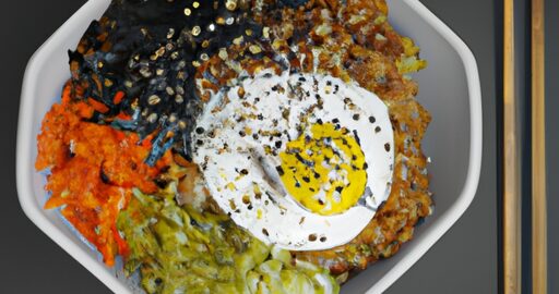 Bibimbap s hovězím masem a zeleninou