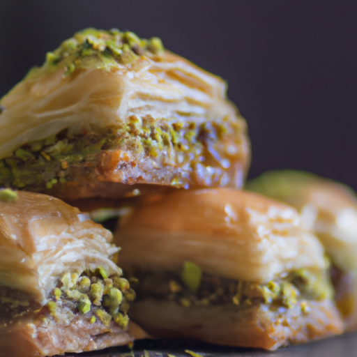 Baklava s pistáciemi a medem.