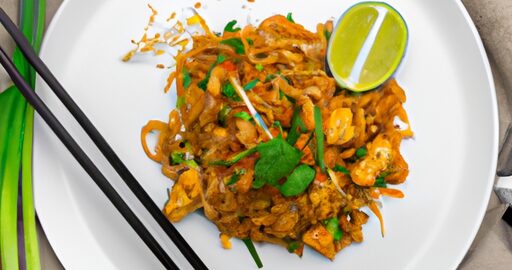 Kuřecí pad thai s arašídy