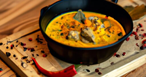 Kuřecí maso s červenou kari.