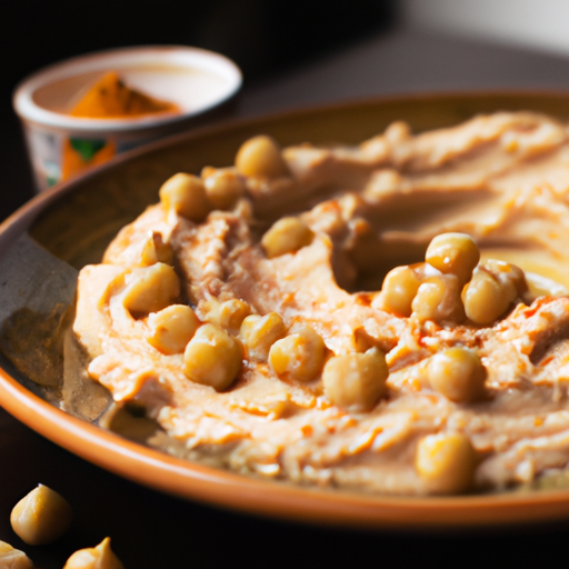 Hummus nastrouhávaný mrkví a mandlí.